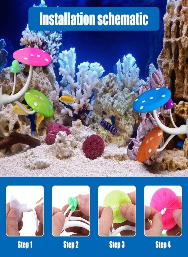 VAYINATO® 1 Pcs Glowing Effect Betta Mushroom Hammock Soft Aquarium Rest Bed Fish Breeding Playing Pad with Suction Cup Silicone Ornament Decoration by Petzlifeworld - Image 2